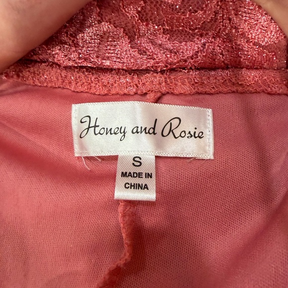 Honey and Rosie Lace Mini Dress in Pink - Picture 2 of 5